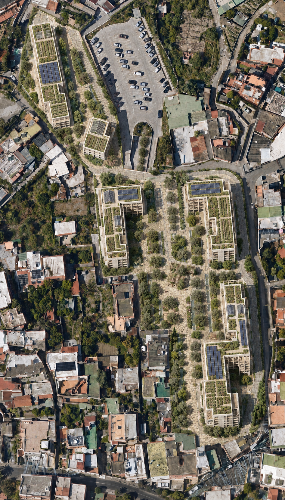 Rione 3180, render di progetto: planimetria generale della proposta